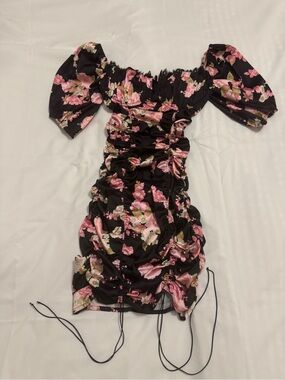 For Love & Lemons x Victoria’s Secret Ruched Floral Mini Dress XXS
